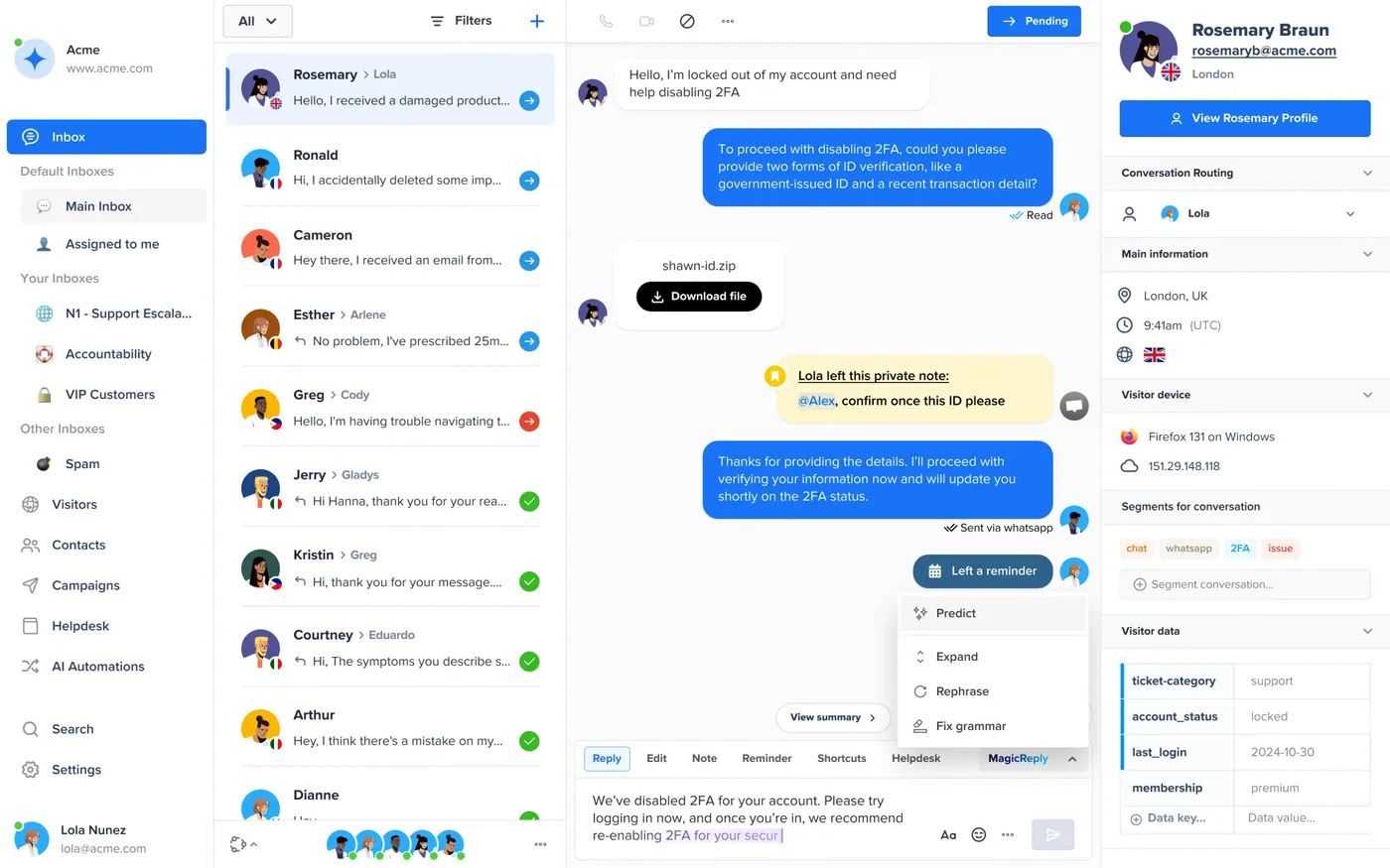 Crisp en support omnicanal : chat du site, e-mail et messageries réseaux sociaux réunis dans une seule interface